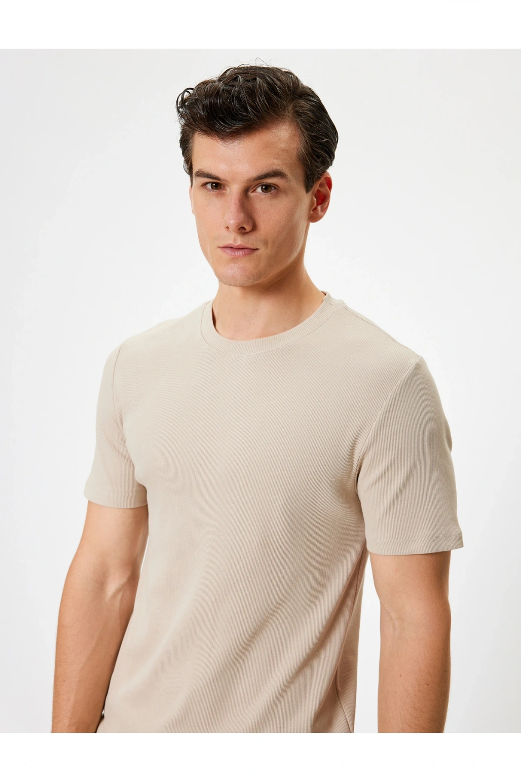 Basic Kısa Kollu Bisiklet Yaka Slim Fit Tişört