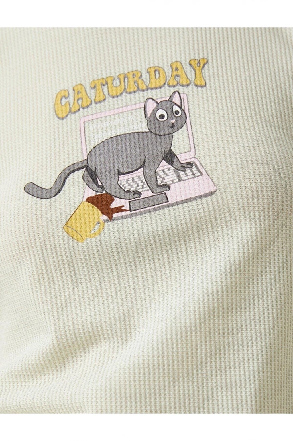 Baskılı Fitilli Kısa Kollu Bisiklet Yaka Tişört