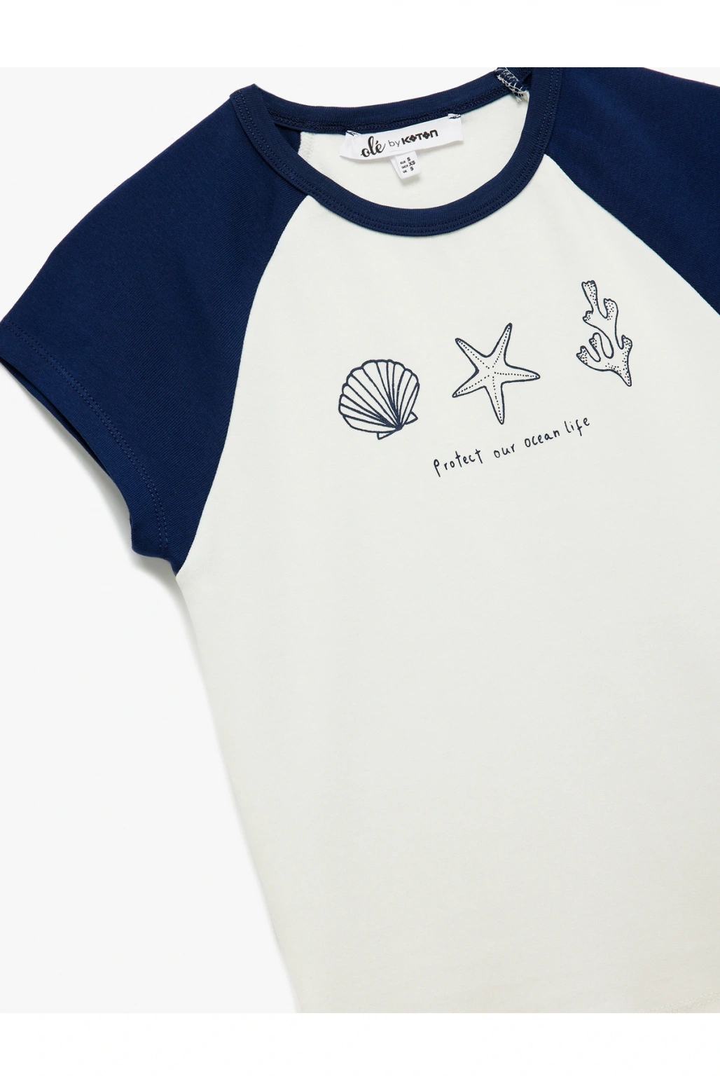 Baskılı Renk Bloklu Slim Fit Kısa Kollu Tişört