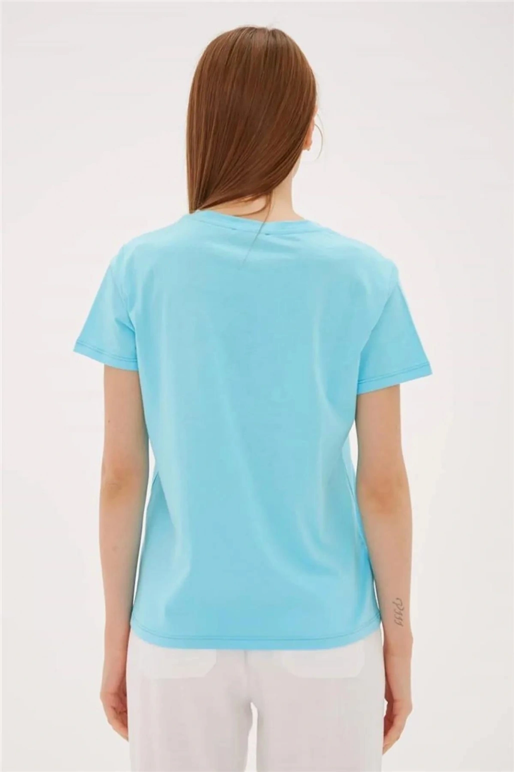 Baskılı T-shirt Turkuaz / Turquoise