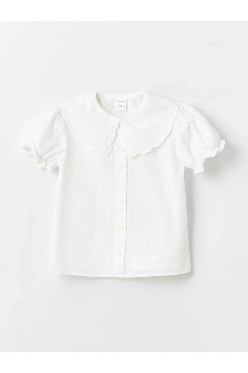 Bebe Yaka Kısa Kollu Kız Bebek Gömlek (S4)