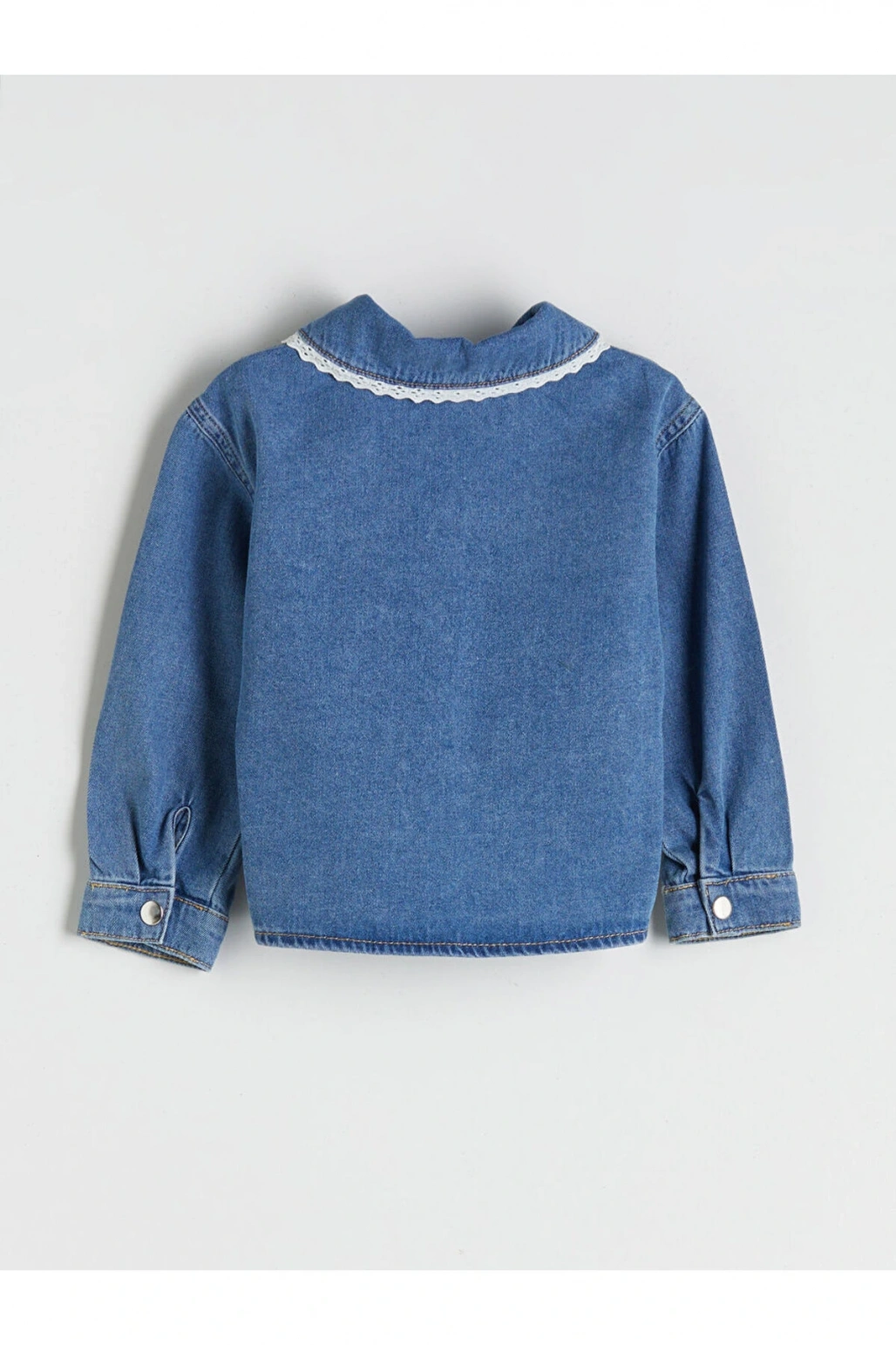 Bebe Yaka Kız Çocuk Jean Ceket