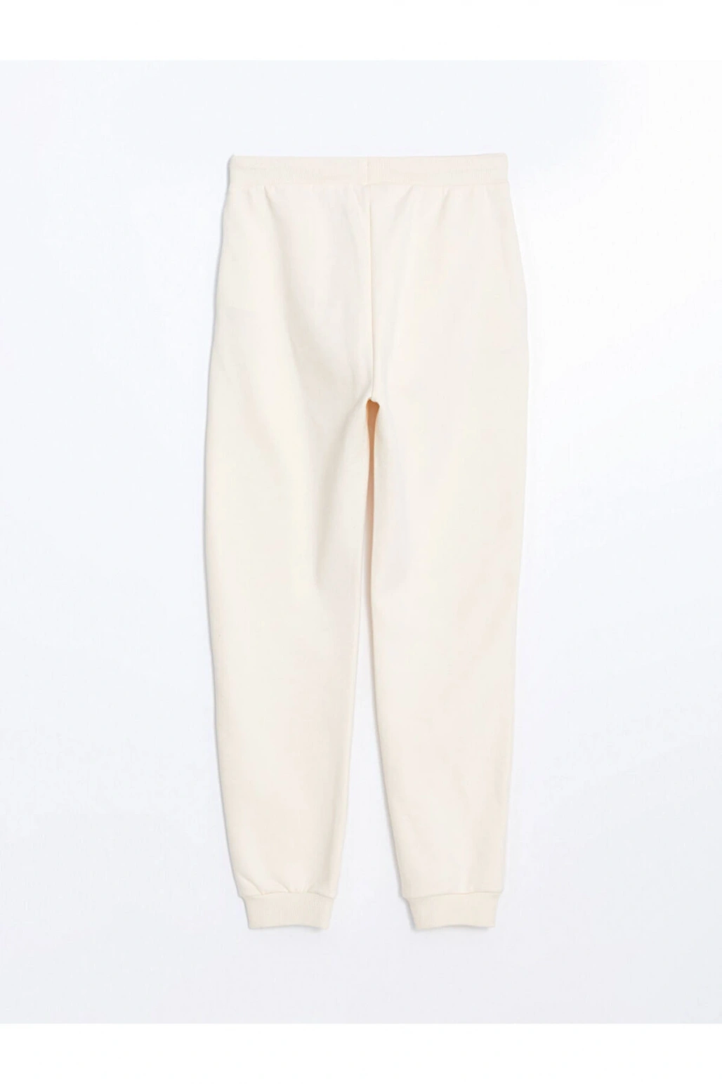 Bej Beli Lastikli Kız Çocuk Kalın Jogger Eşofman Altı