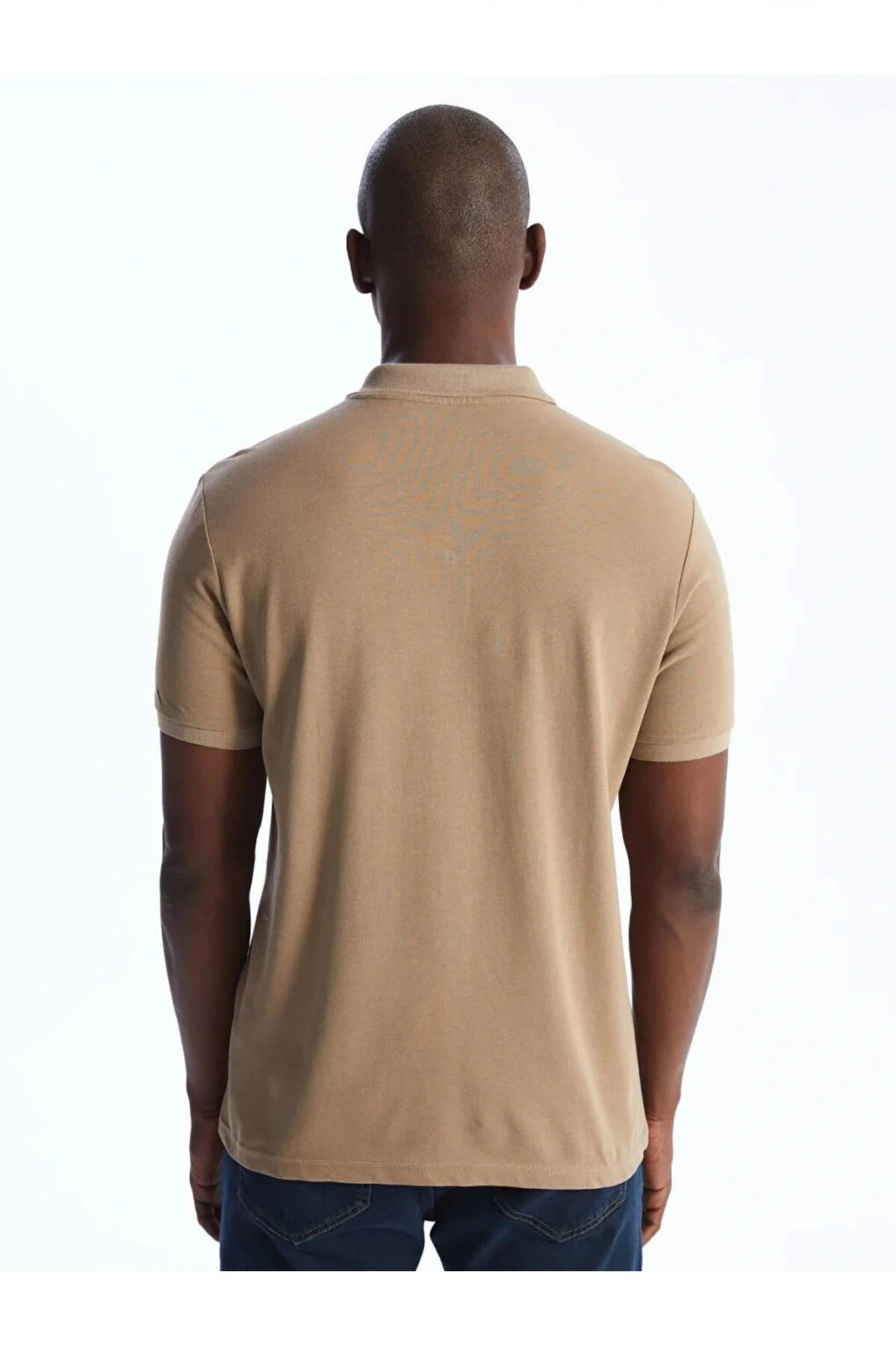 Bej Polo Yaka Kısa Kollu Erkek Tişört