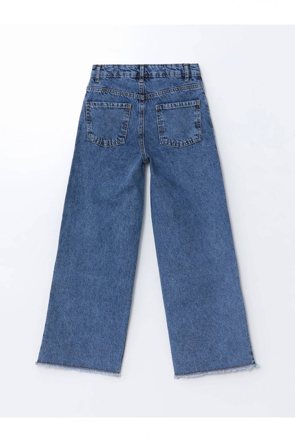 Beli Ayarlanabilir Lastikli Çiçekli Kız Çocuk Jean Pantolon