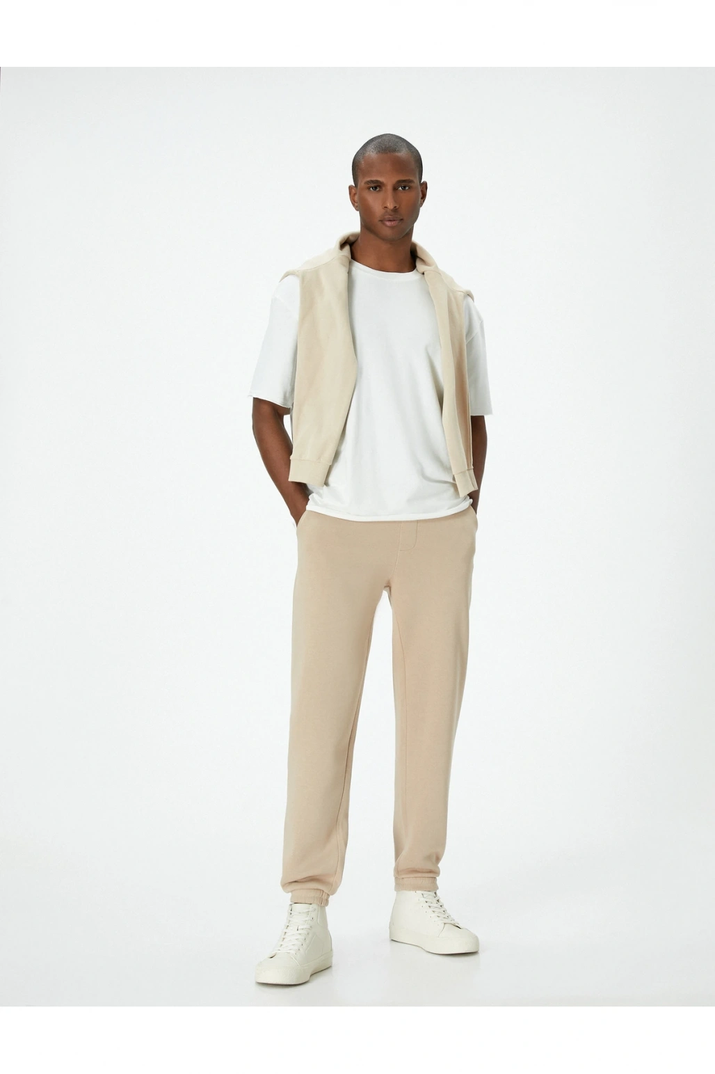 Beli Bağcıklı Cep Detaylı Şardonlu Jogger Eşofman Altı