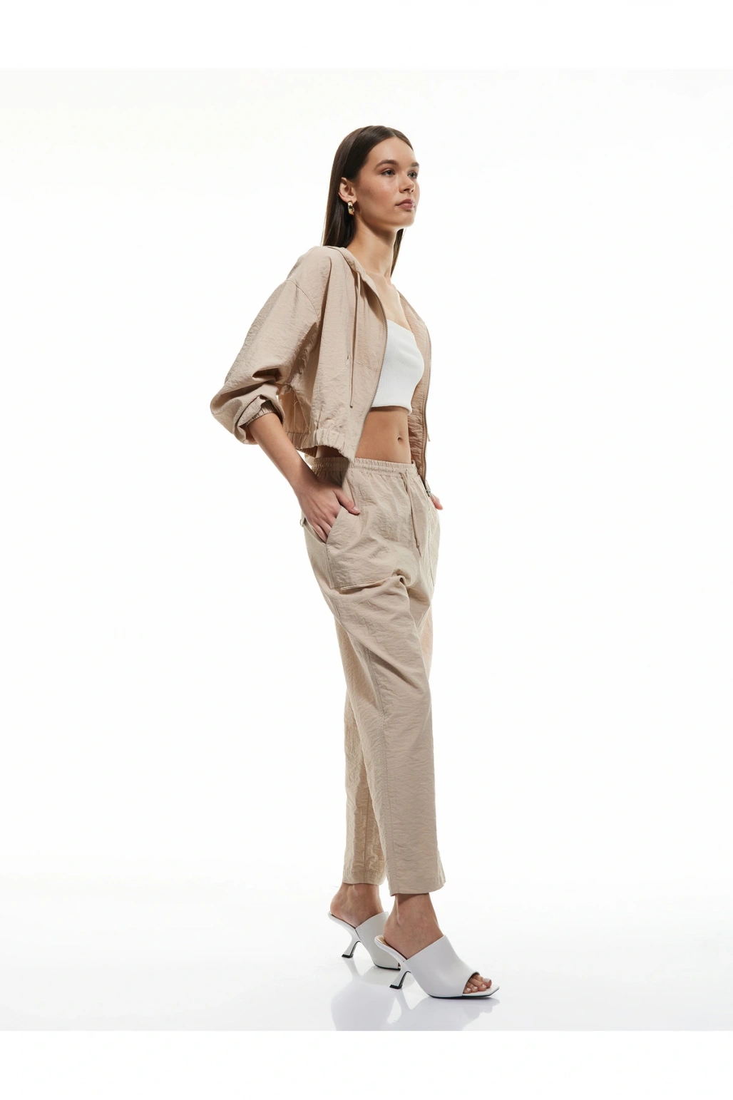 Beli Bağlamalı Cepli Balon Form Pantolon