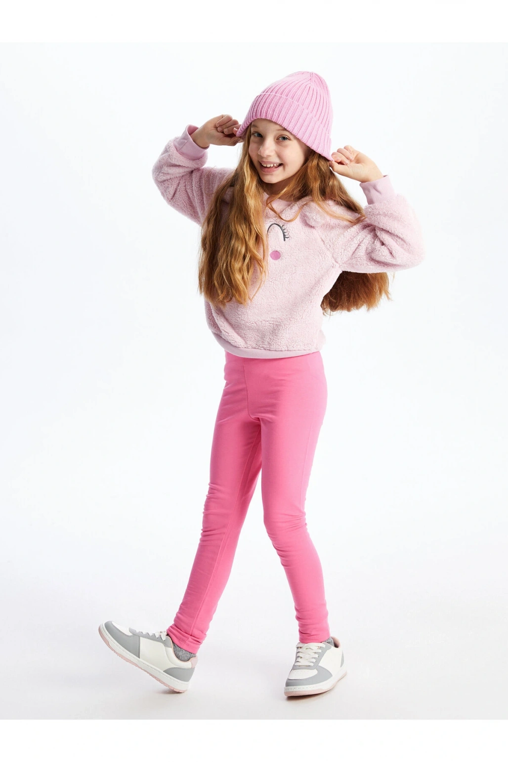 Beli Lastikli Basic Kız Çocuk Tayt