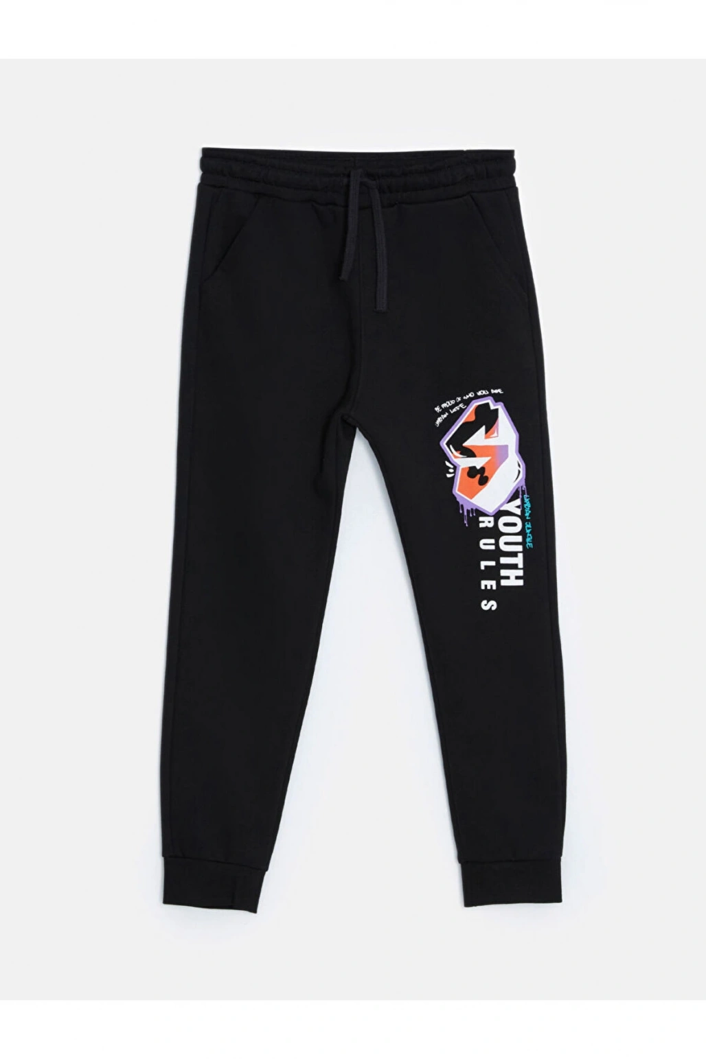 Beli Lastikli Baskılı Erkek Çocuk Jogger Eşofman Altı