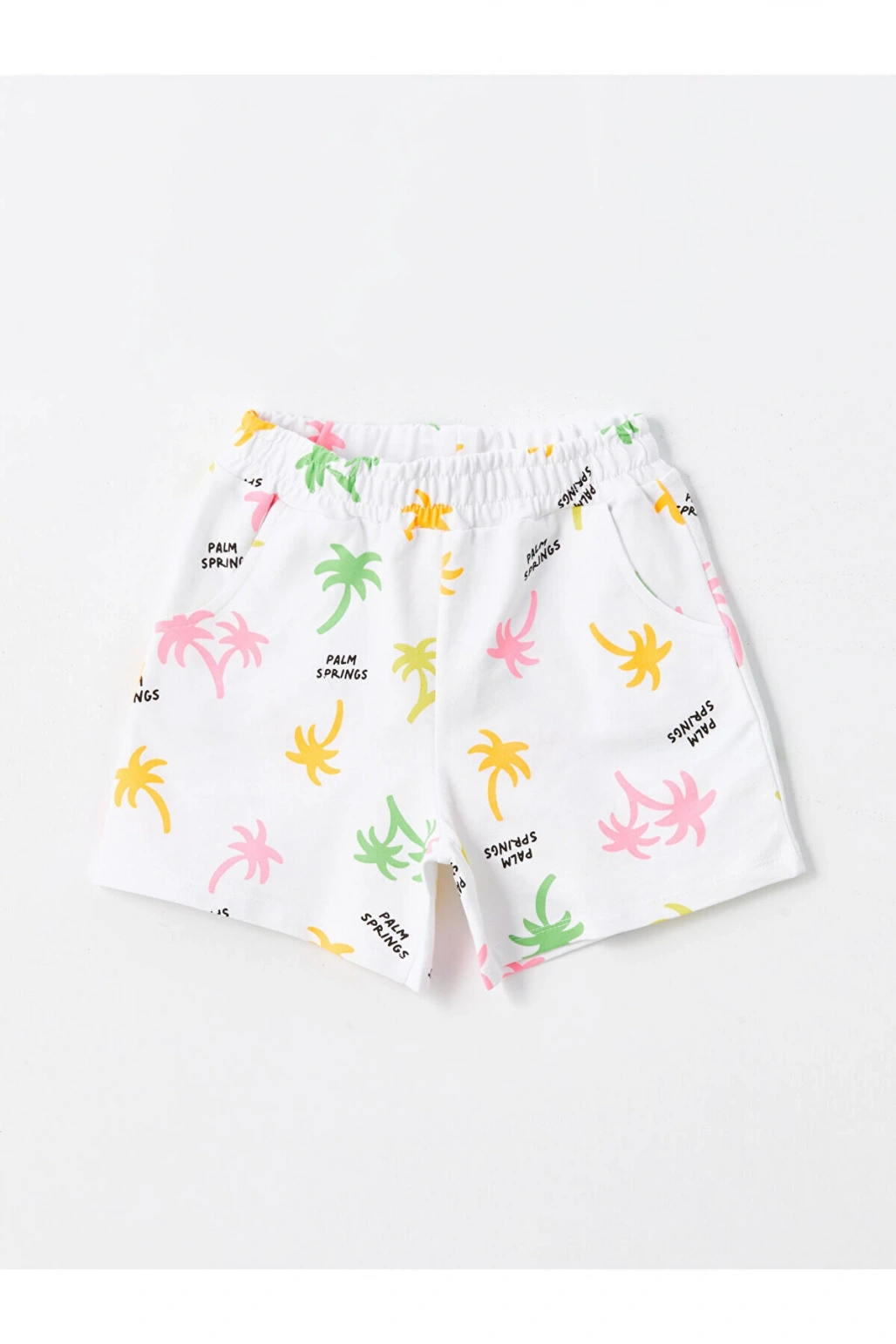 Beli Lastikli Baskılı Kız Çocuk Şort