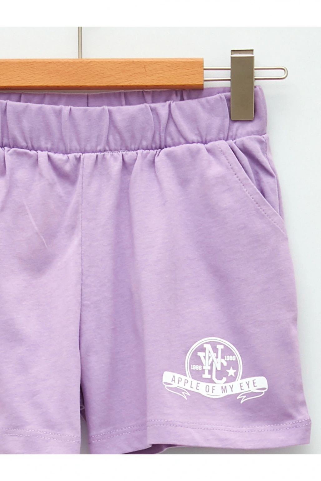 Beli Lastikli Baskılı Kız Çocuk Şort