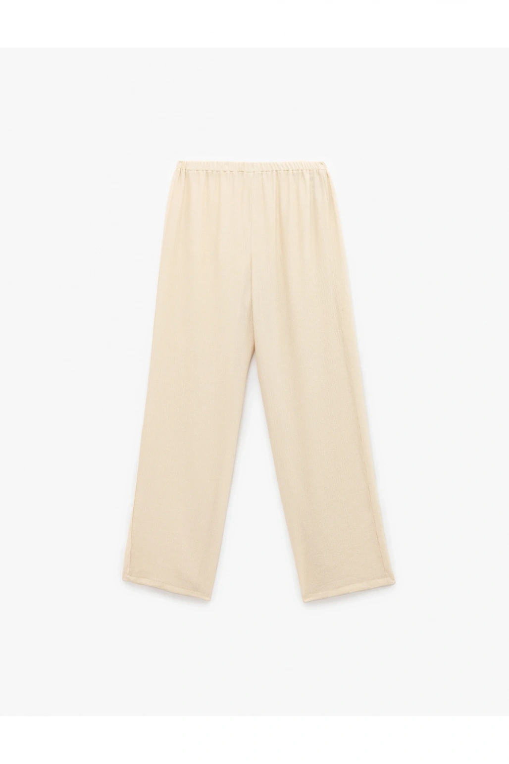 Beli Lastikli Bürümcük Düz Paça Pantolon