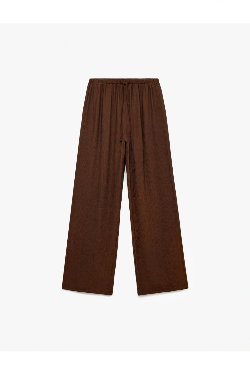 Beli Lastikli Bürümcük Düz Paça Pantolon