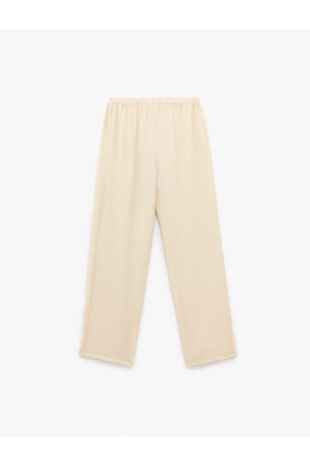 Beli Lastikli Bürümcük Düz Paça Pantolon