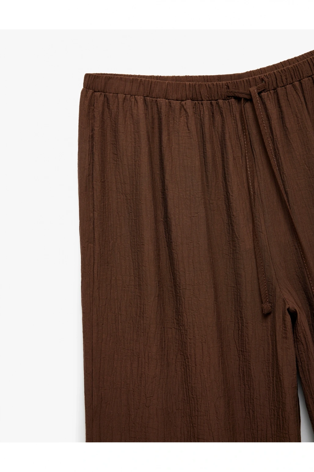 Beli Lastikli Bürümcük Düz Paça Pantolon