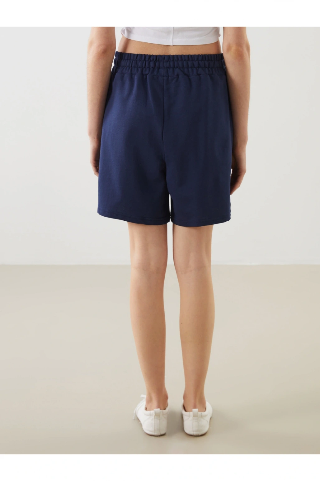 Beli Lastikli California Baskılı Kadın Şort