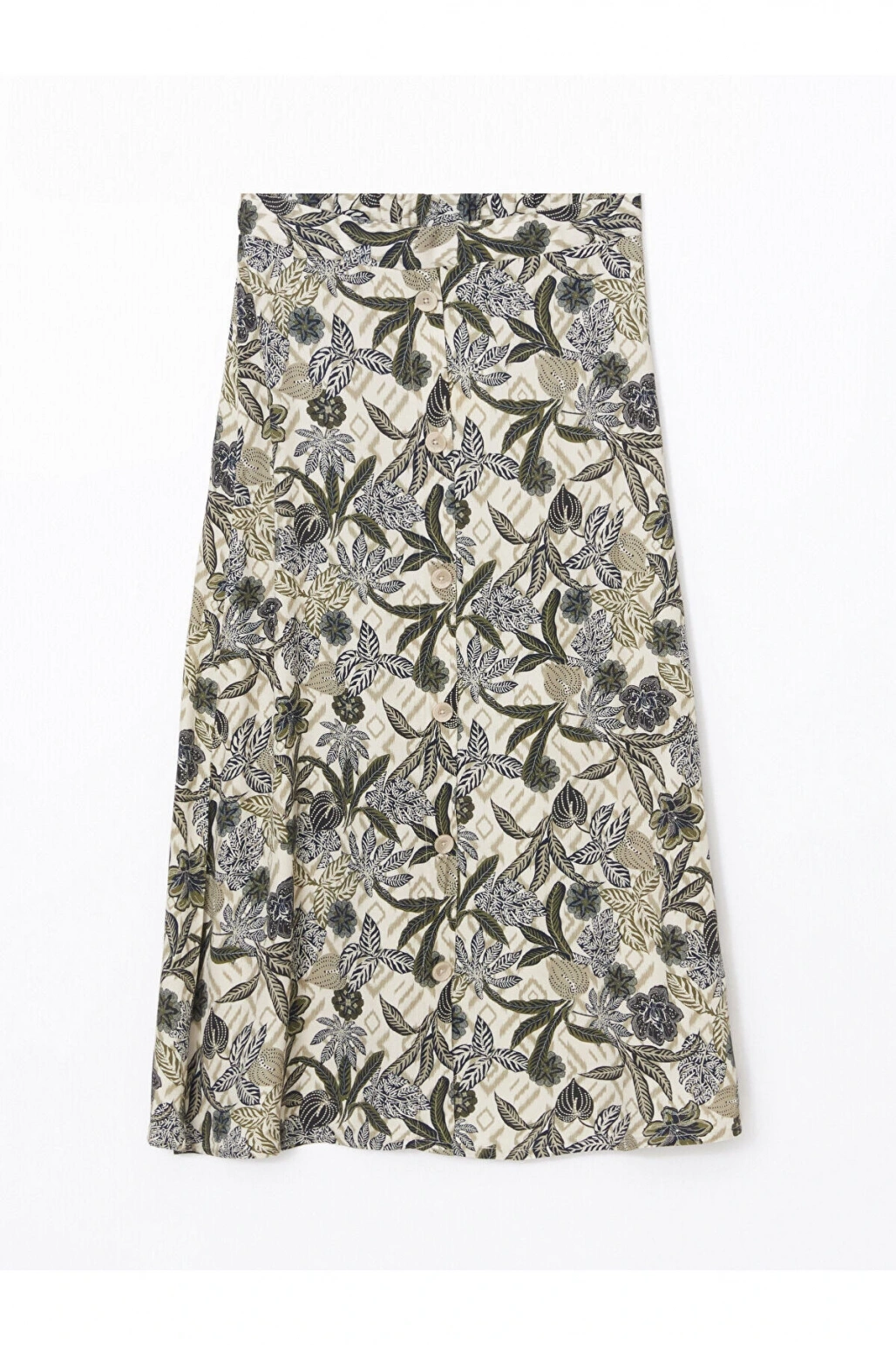 Beli Lastikli Çiçekli Kadın Etek