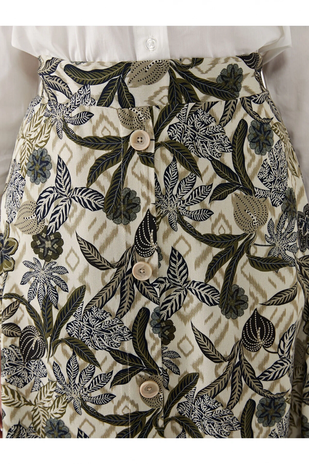 Beli Lastikli Çiçekli Kadın Etek