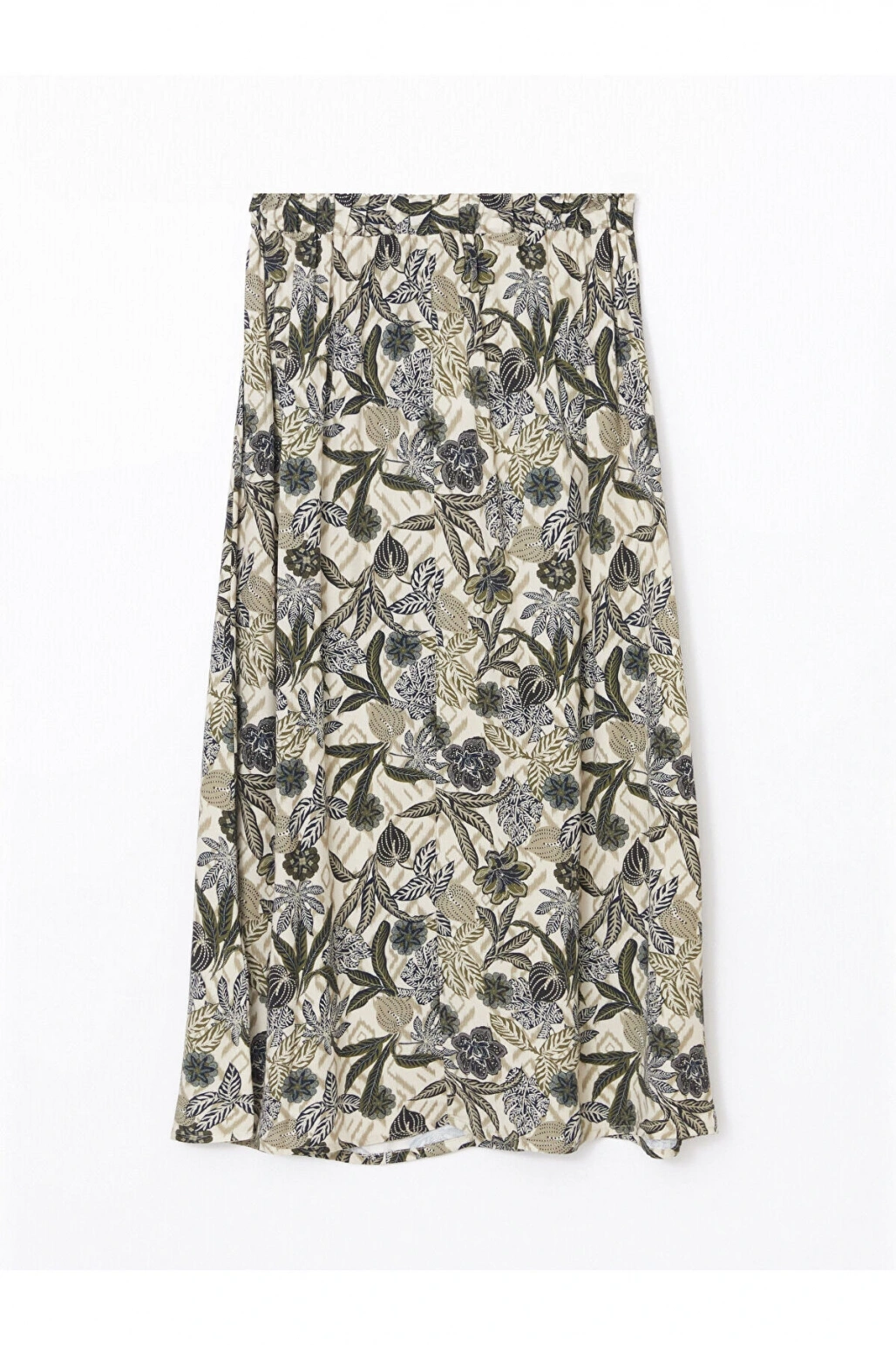 Beli Lastikli Çiçekli Kadın Etek
