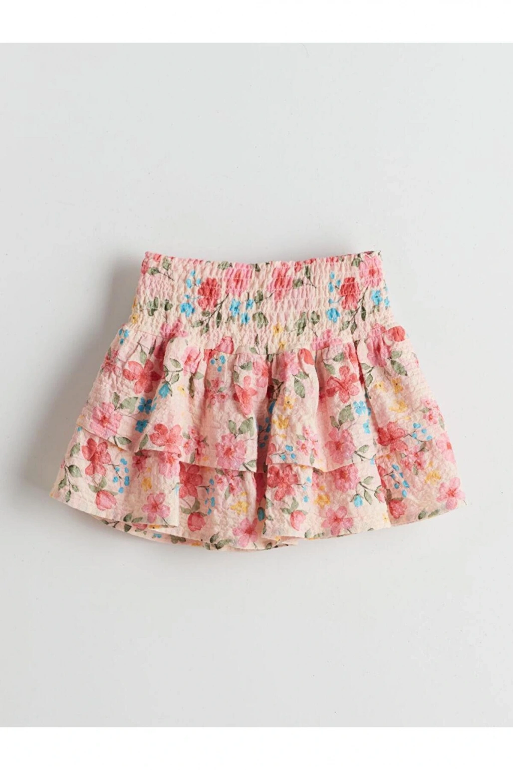 Beli Lastikli Çiçekli Kız Çocuk Etek (S5)
