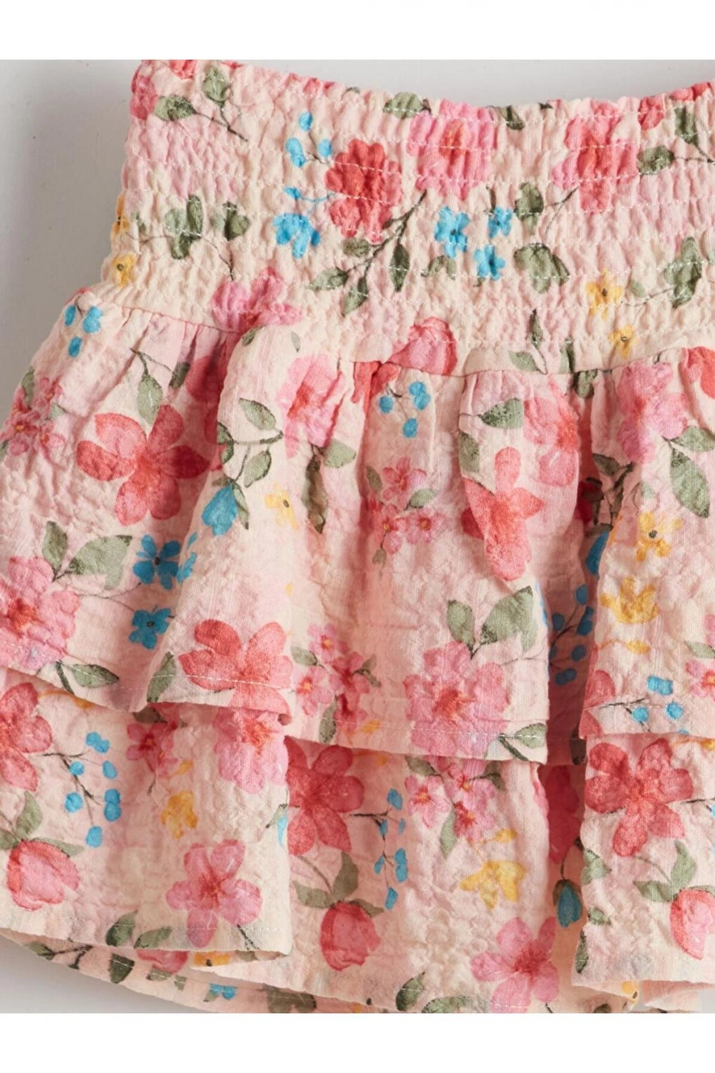Beli Lastikli Çiçekli Kız Çocuk Etek (S5)