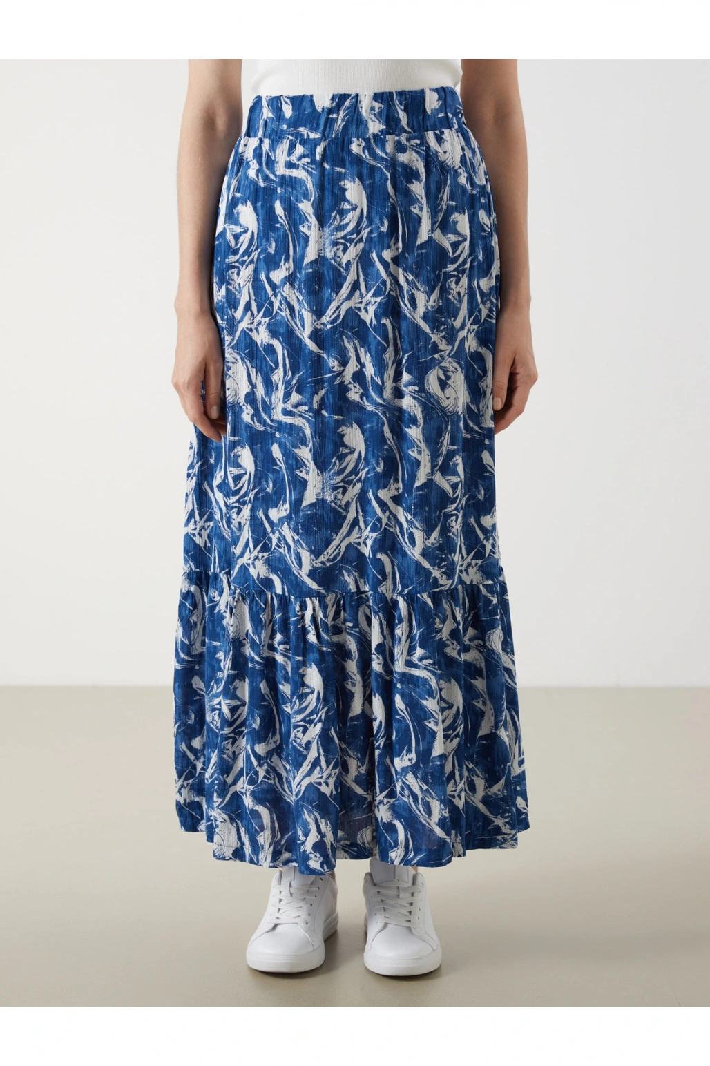 Beli Lastikli Desenli A Kesim Etek