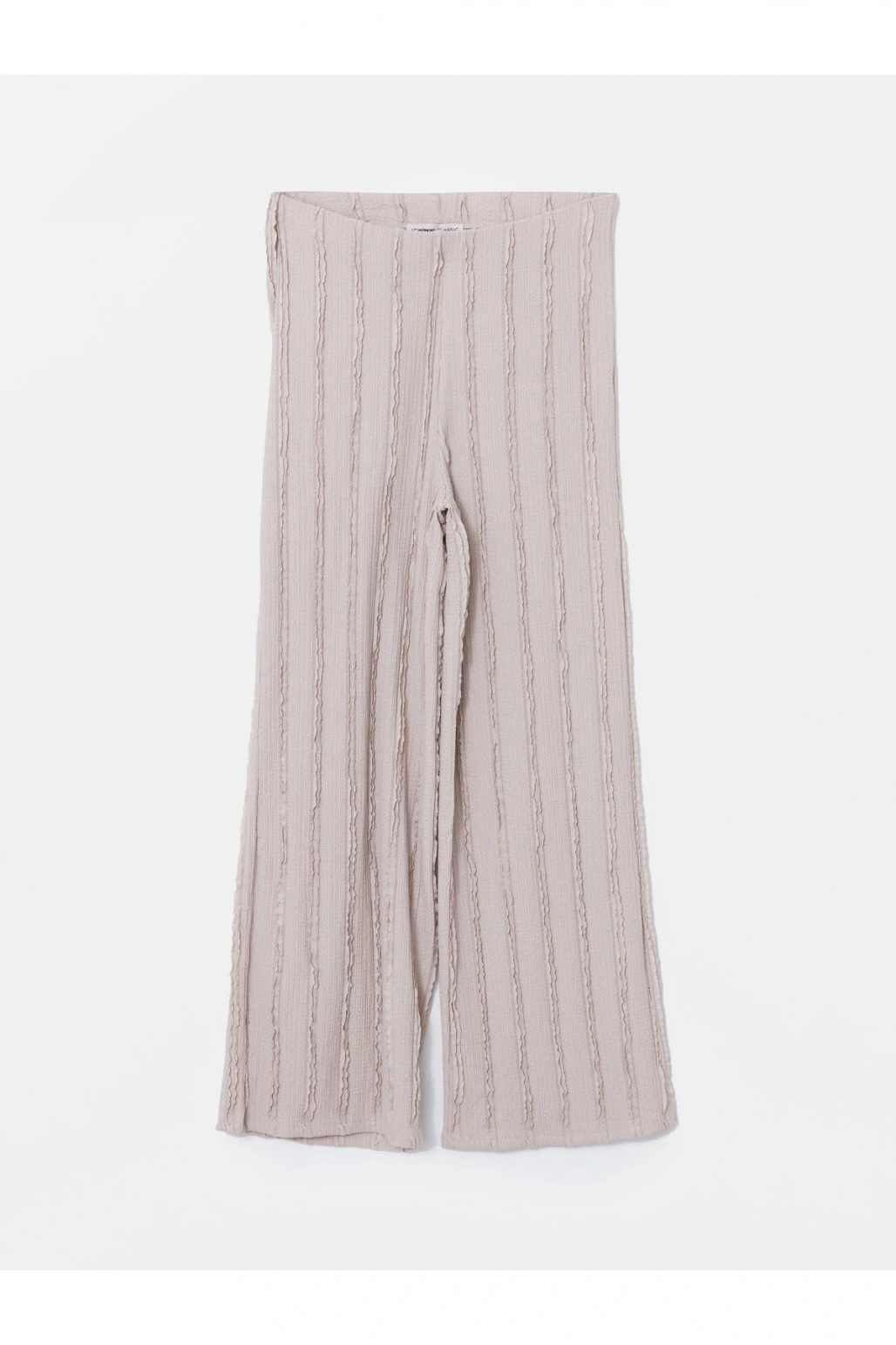 Beli Lastikli Dokulu Geniş Paça Kadın Pantolon