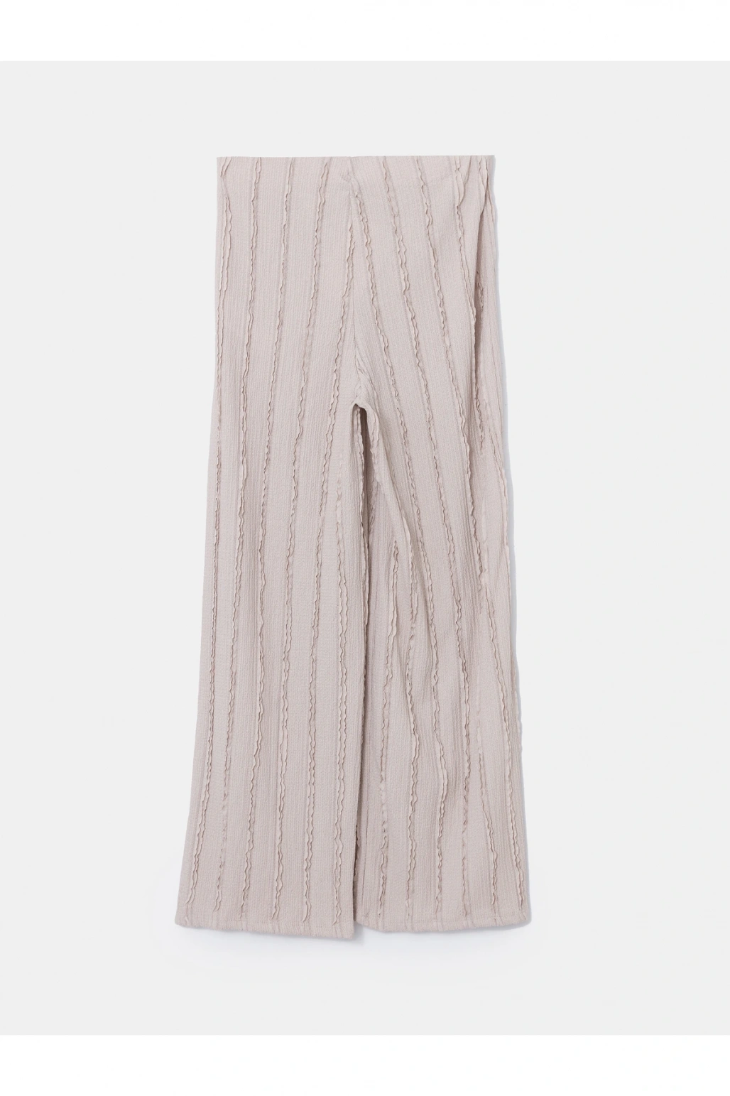 Beli Lastikli Dokulu Geniş Paça Kadın Pantolon