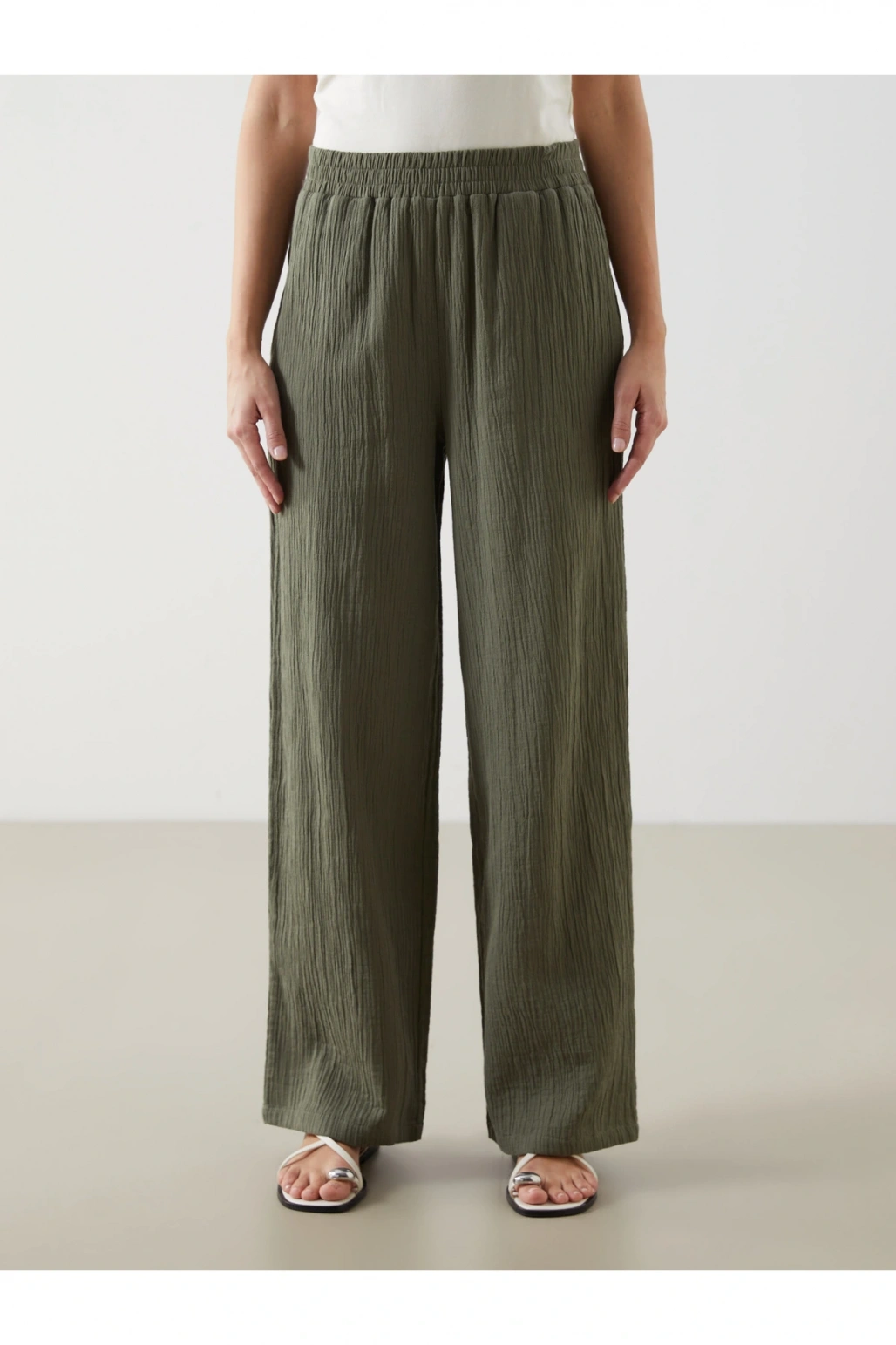 Beli Lastikli Dokulu Kadın Pantolon