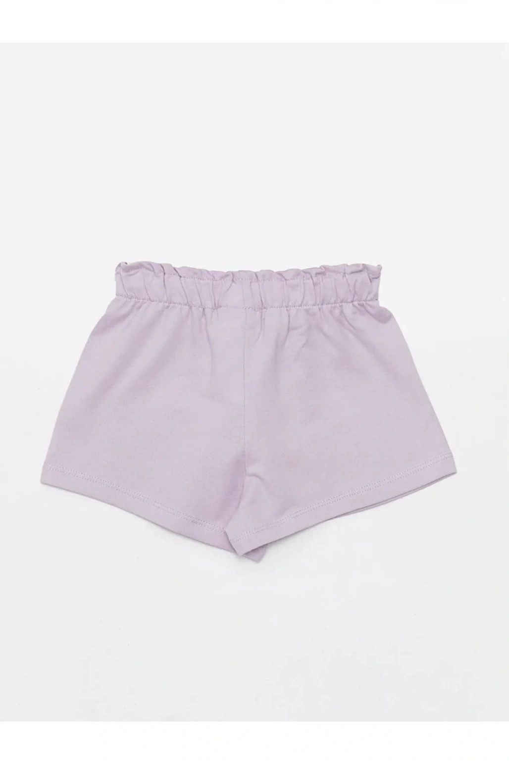 Beli Lastikli Etiket Baskılı Kız Bebek Şort