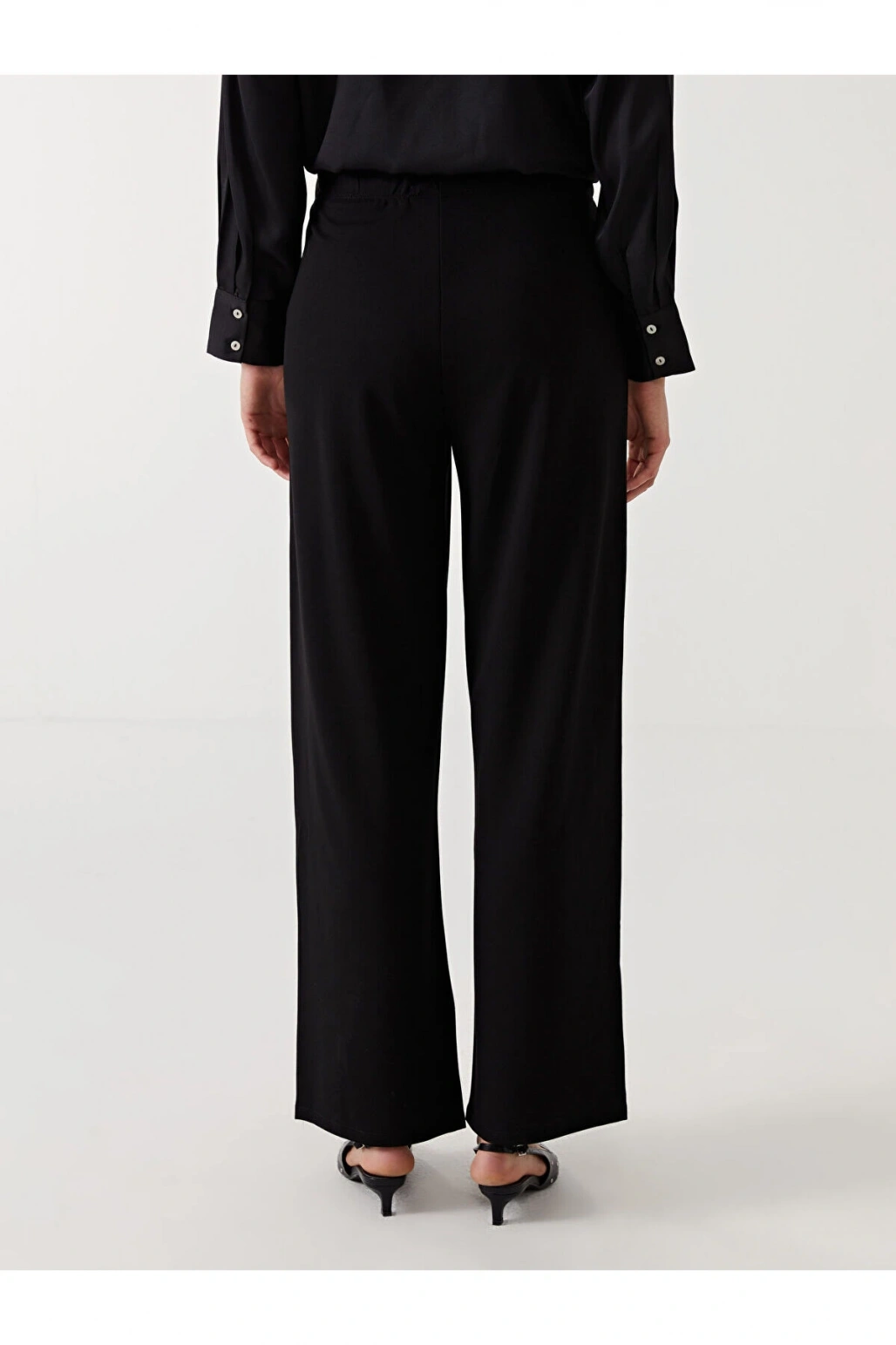 Beli Lastikli Geniş Paça Kadın Pantolon