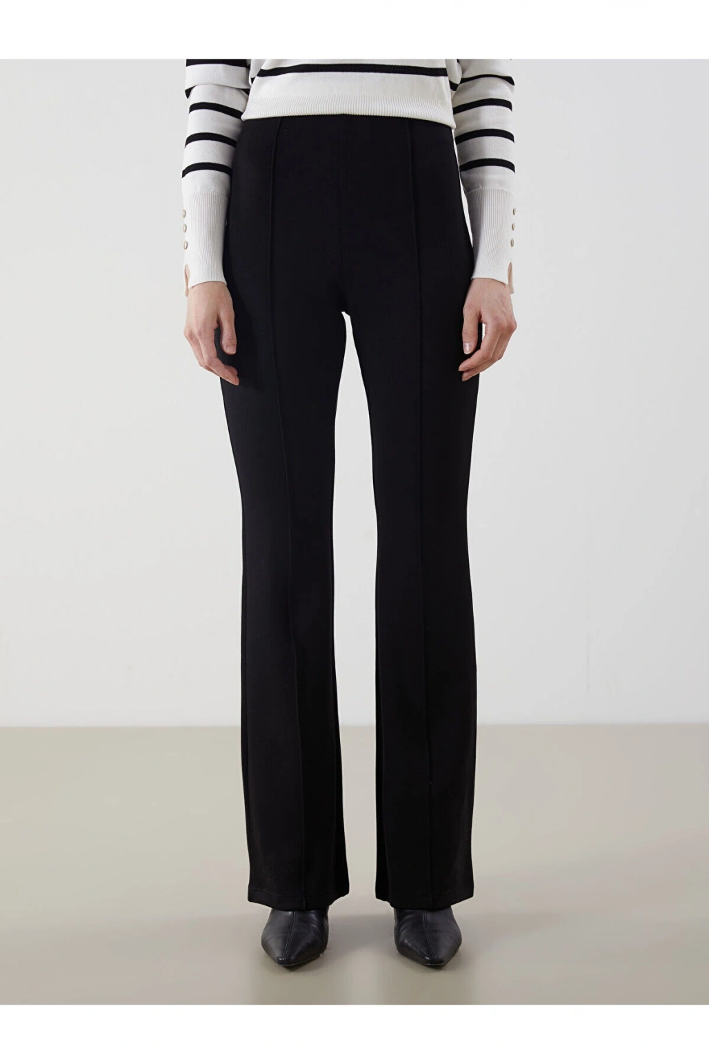 Beli Lastikli İspanyol Paça Kadın Pantolon