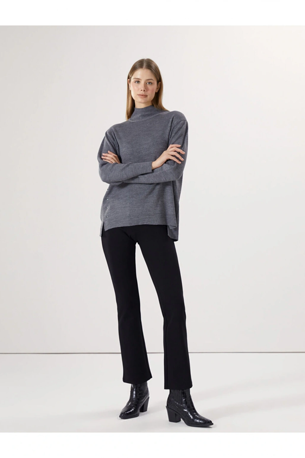 Beli Lastikli İspanyol Paça Kadın Tayt Pantolon