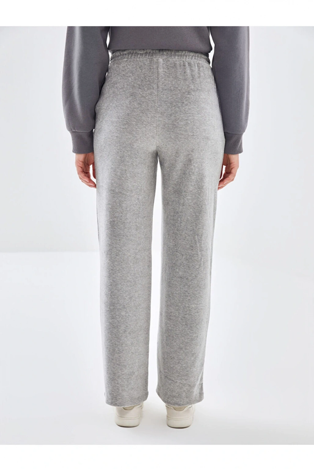 Beli Lastikli Kadife Kadın Eşofman Altı