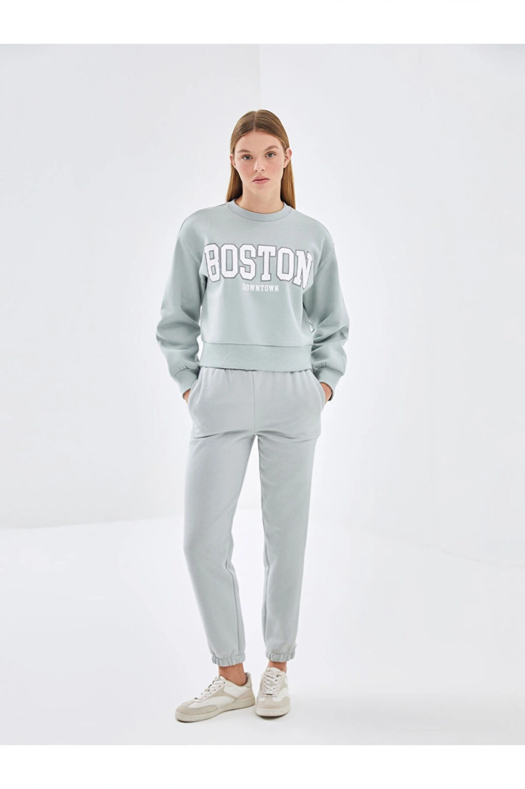 Beli Lastikli Kadın Kalın Jogger Eşofman Altı