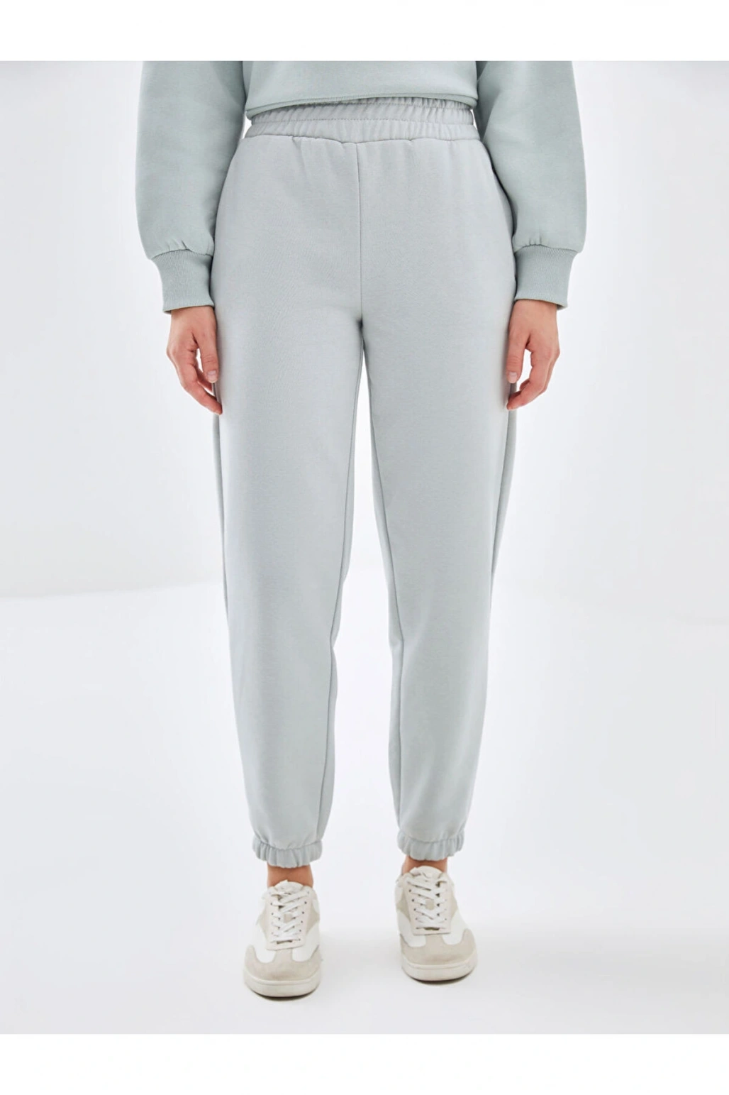 Beli Lastikli Kadın Kalın Jogger Eşofman Altı