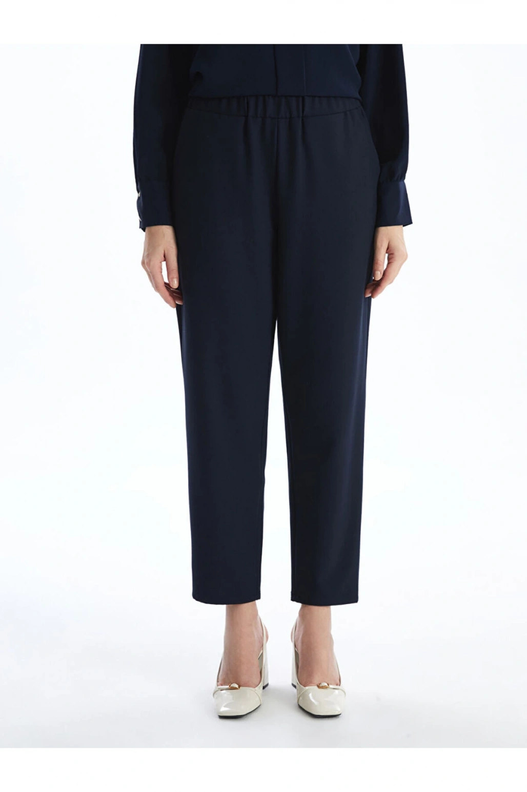 LCW Grace Lacivert Beli Lastikli Kadın Pantolon