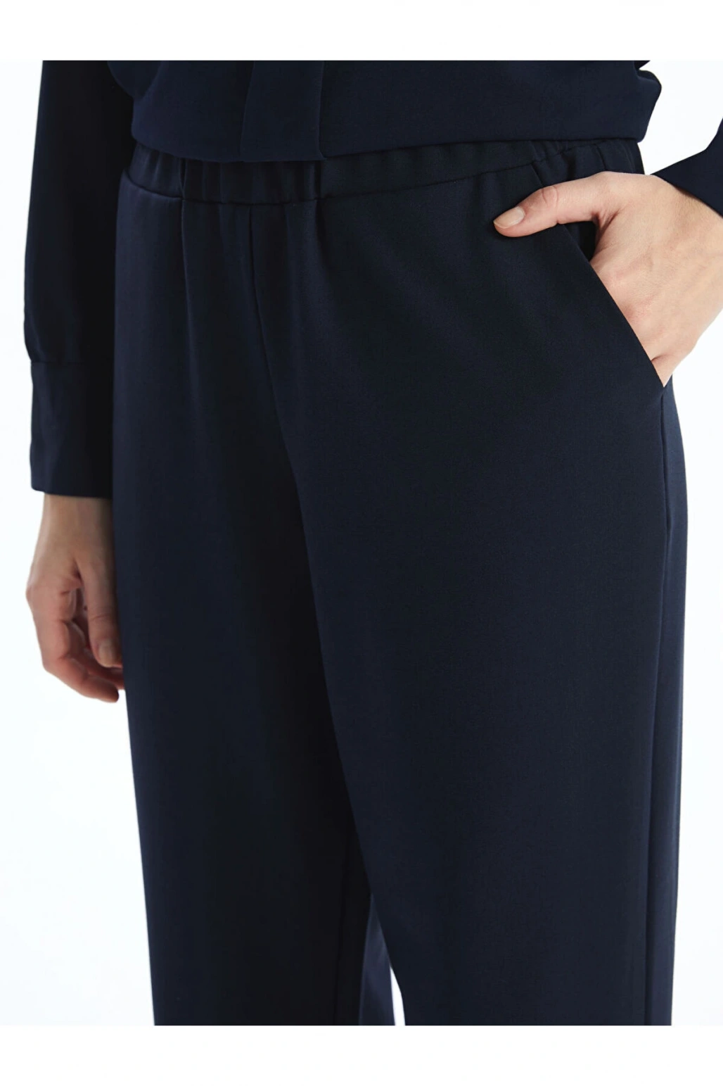 LCW Grace Lacivert Beli Lastikli Kadın Pantolon