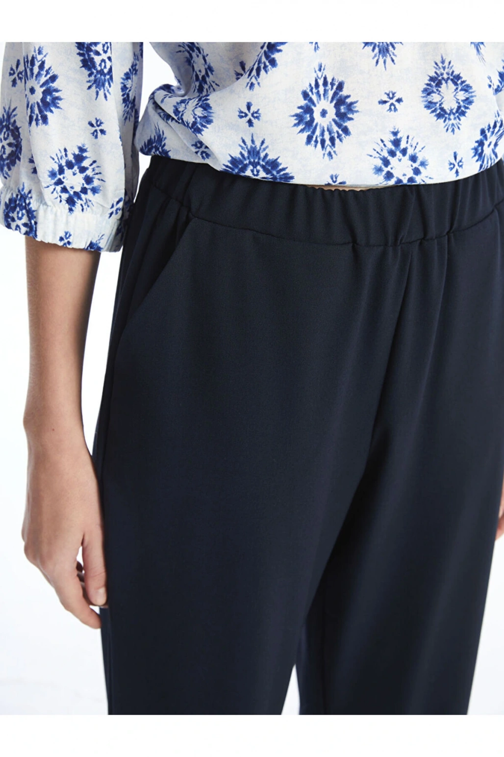 LCW Grace Lacivert Beli Lastikli Kadın Pantolon