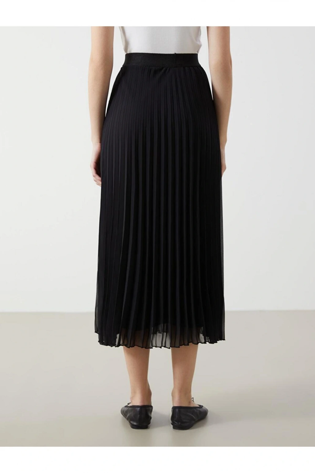 Beli Lastikli Kadın Pileli Etek