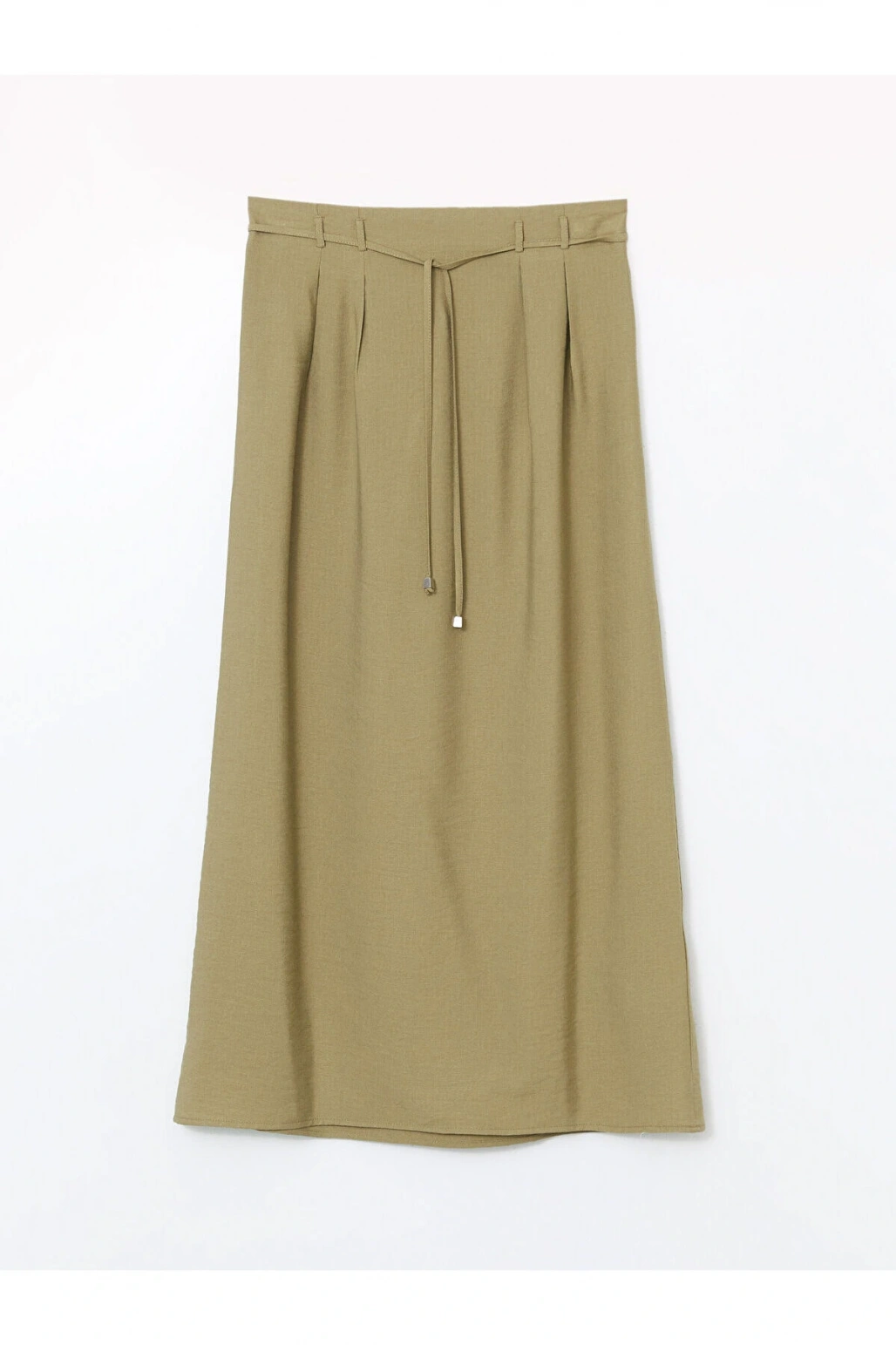 Beli Lastikli Keten Görünümlü Etek