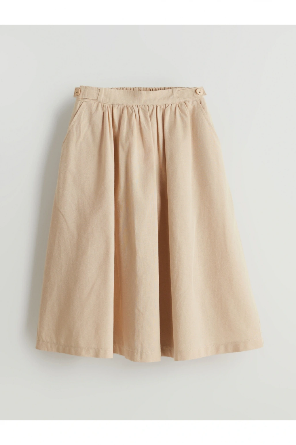 Beli Lastikli Keten Karışımlı Genç Kız Etek