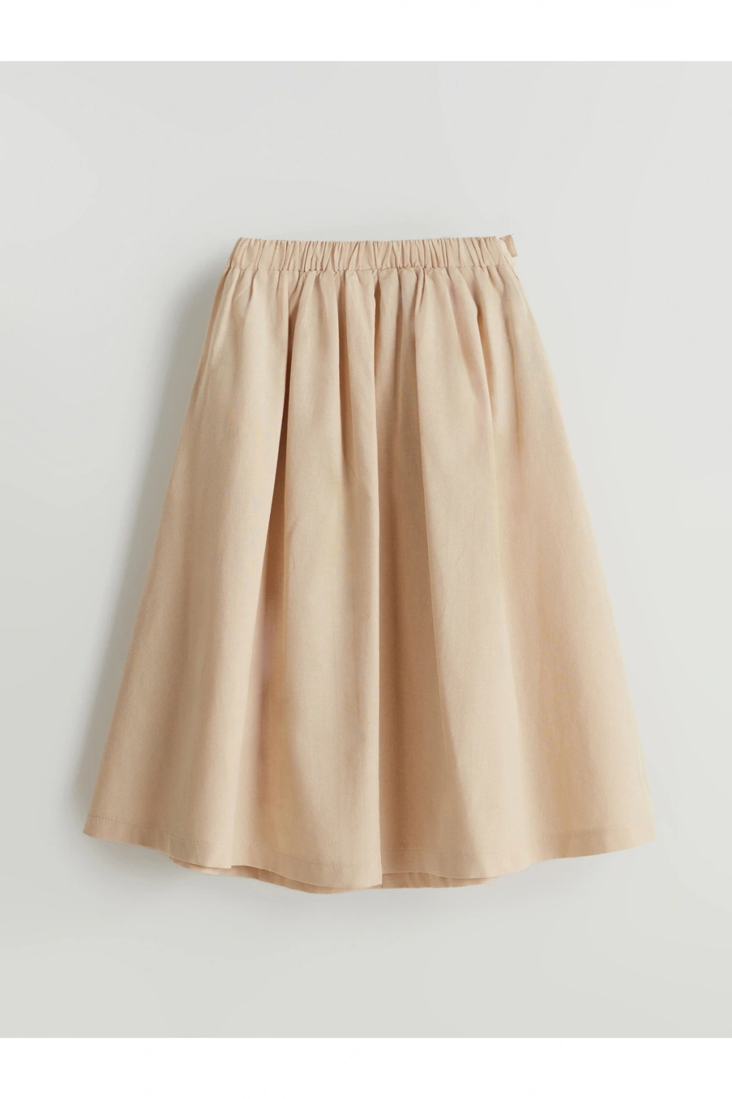 Beli Lastikli Keten Karışımlı Genç Kız Etek