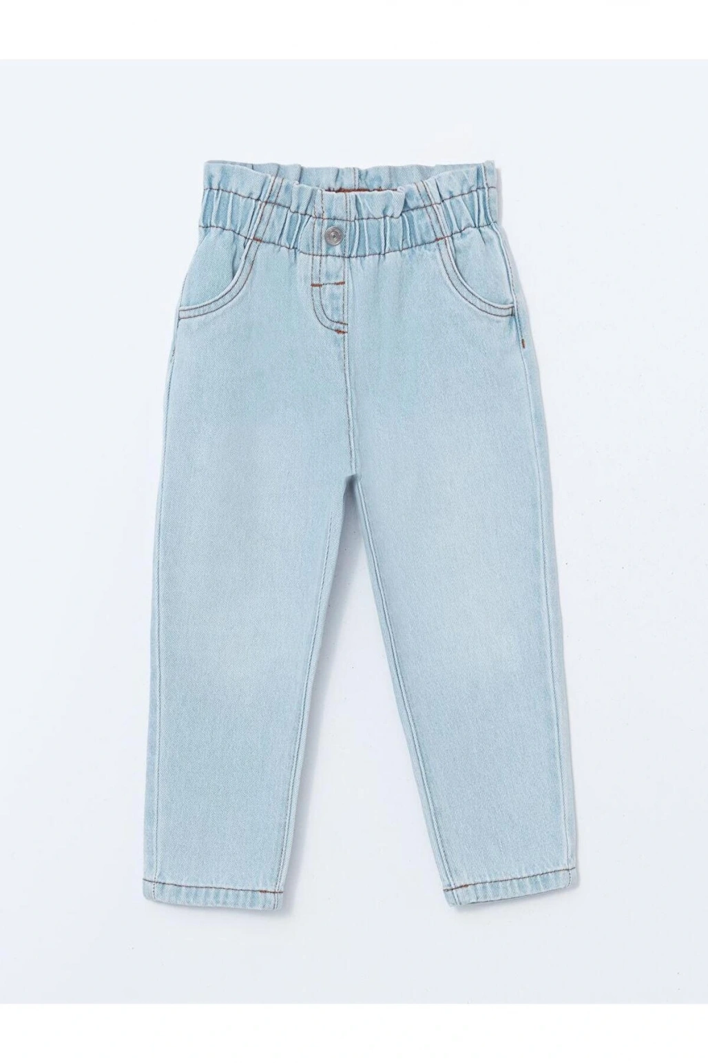 Beli Lastikli Kız Çocuk Jean Pantolon