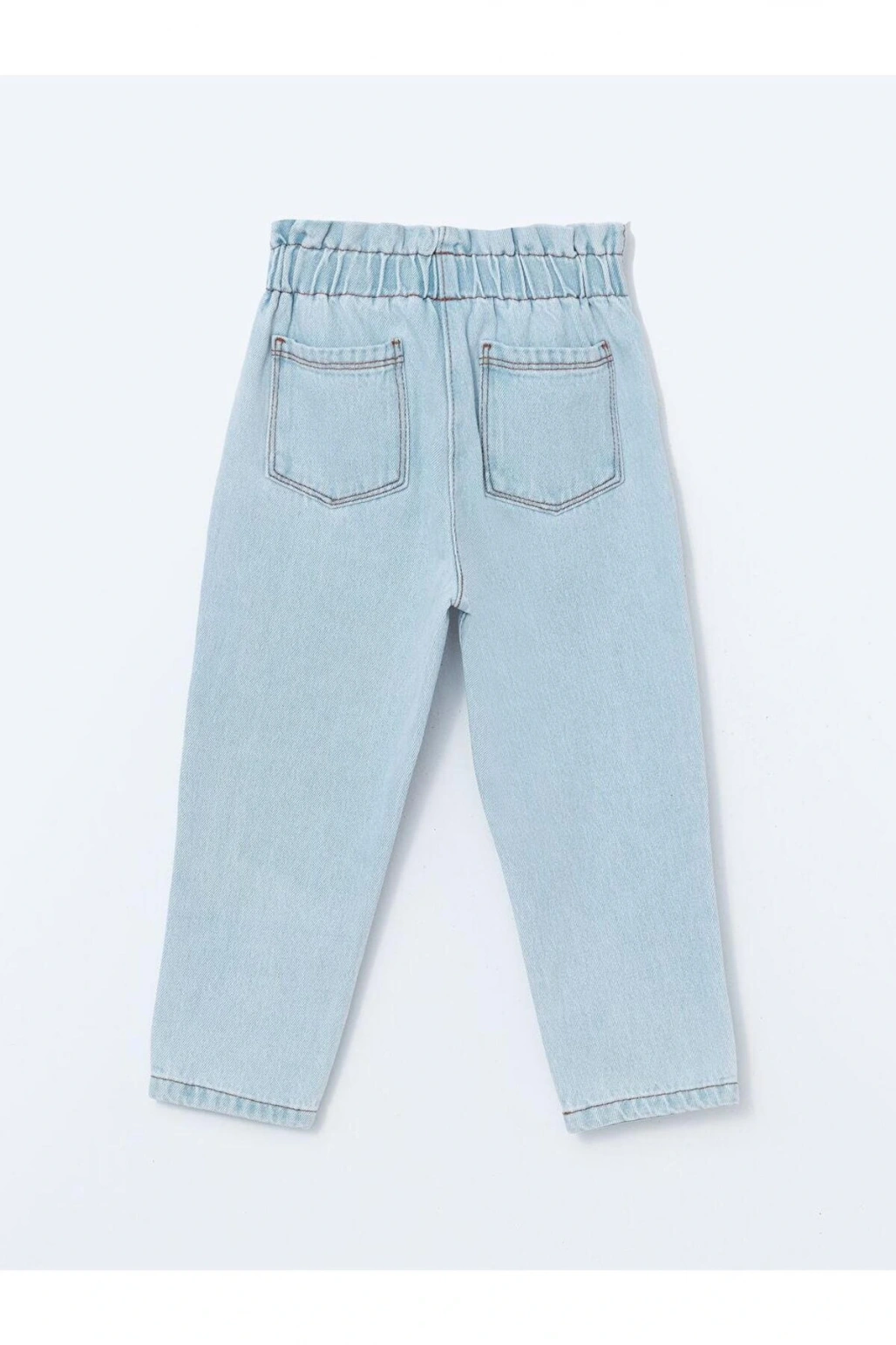 Beli Lastikli Kız Çocuk Jean Pantolon