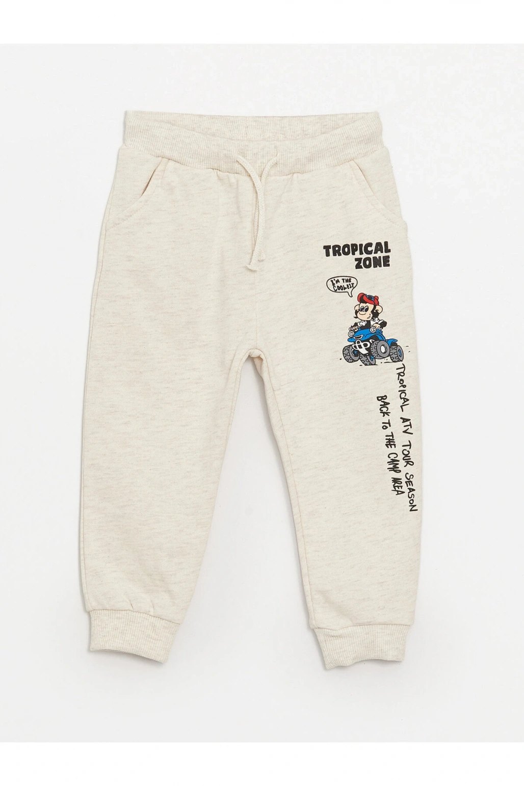 Beli Lastikli Nostaljik Maymun Baskılı Erkek Bebek Eşofman Alt