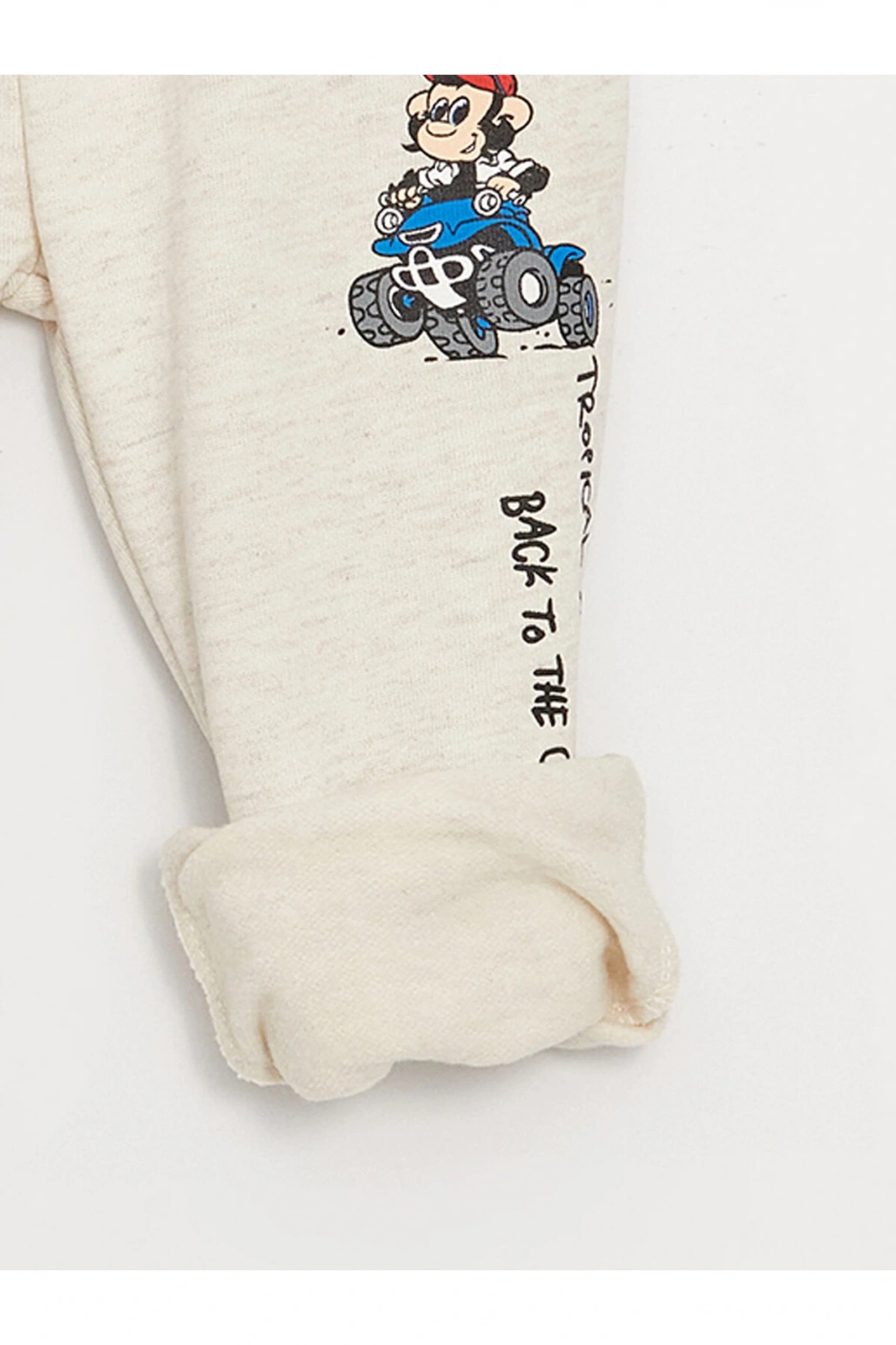 Beli Lastikli Nostaljik Maymun Baskılı Erkek Bebek Eşofman Alt