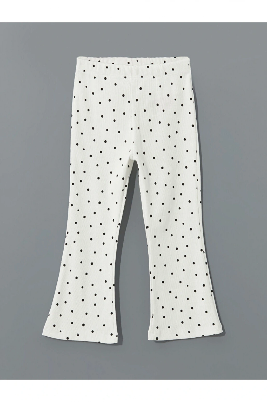 Beli Lastikli Puantiyeli Kız Çocuk İspanyol Paça Tayt