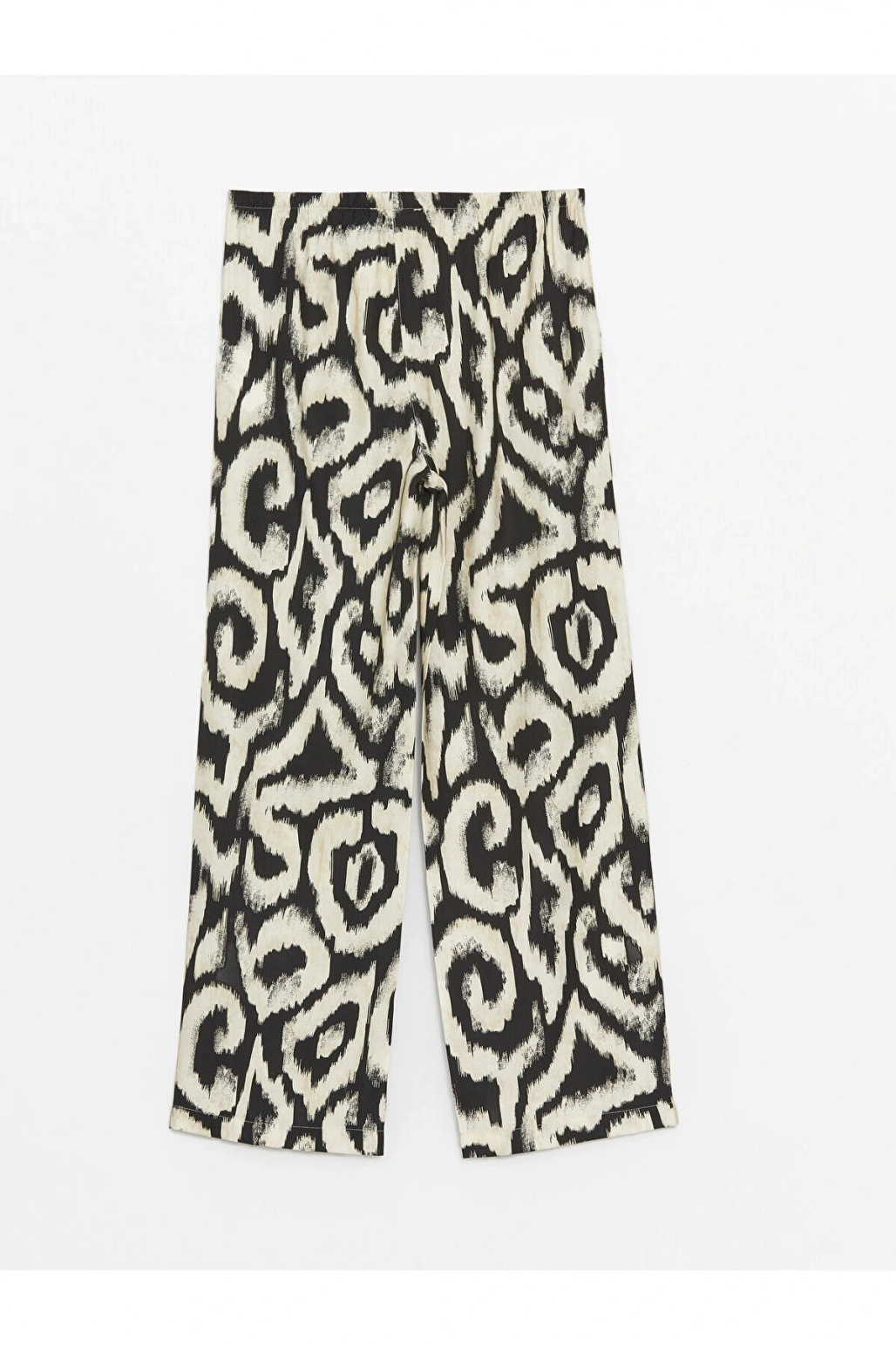 Beli Lastikli Rahat Kalıp Desenli Kadın Pantolon