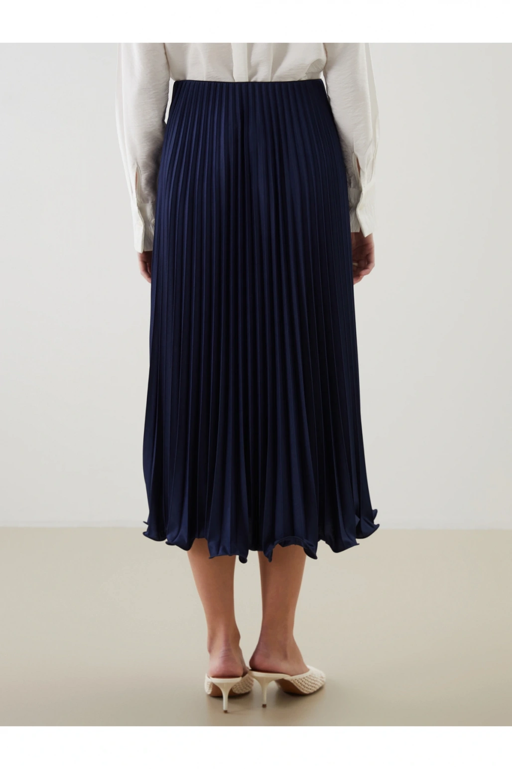 Beli Lastikli Şifon Kadın Pileli Etek